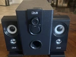 Qub Works Desktop 2.1 Multimedia Bluetooth Speaker System. Fixed Price $29.99.