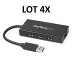 Lot 4X New Startech ST3300GU3B 3X Usb-a Gbe RJ45 Aluminum Compact Adapter. Fixed Price $39.99.