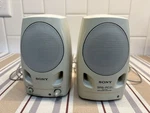 Vintage Sony SRS-PC21 2.0 Channel Wired Portable Speakers Gray/beige Tested. Fixed Price $20.00.