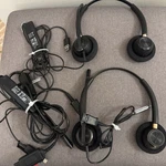2 Plantronics Headsets With Poly DA80 And DA85 Usb Adapters Untested. Fixed Price $19.97.
