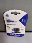 Verbatim 64GB Store 'n' Go Dual Usb-c Flash Drive #99155 New. Fixed Price $12.99.