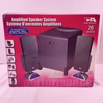 Cyber Acoustics CA-3080 2.1 Amplified Speaker System 26 Watts New In Box. Fixed Price $29.99.