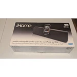 Ihome Speaker System Unisex Black IP46 Portable Rechargeable 30-PIN Ipod Iphone. Fixed Price $39.99.