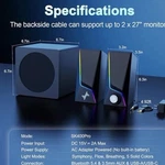 Nylavee SK400PRO 2.1 Channel Bluetooth Computer Speakers Rgb Lighting Usb Aux. Fixed Price $80.00.