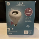 General Electric Led + Speaker Light Bulb W/remote Soft White BR30. Fixed Price $18.99.