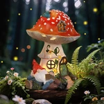 Solar-powered Mushroom Gnome With Led Lights Fairyland Festival Gift Set. Fixed Price $30.79.