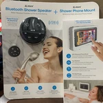 Atomi Bluetooth Shower Speaker + Phone Mount Combo Splash Resistant. Fixed Price $27.93.