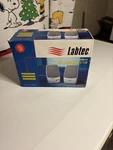 New Vintage Labtec Space-saver LCS-150 White Amplified Computer Speakers. Fixed Price $28.99.