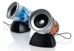 6 1/2" Boosted Tin Can Computer Cell Phone Retro Stylish Speaker Set. Fixed Price $19.95.