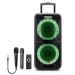 Qfx PBX-1220 Dual 12" Rechargeable Speaker+tws+aux/usb/tf/fm+wired/wireless Mic. Fixed Price $199.90.