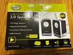 Gear Head Powered 2.0 Desktop Speaker System Model SP1500USB Open Box. Fixed Price $12.99.