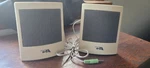 Set Of 2 Cyber Acoustics Computer Speakers Small Music Gaming. Fixed Price $14.99.