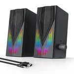 Uakinat Computer Speakers Rgb Lights 3.5MM Aux Stereo Sound Headphone-in 510. Fixed Price $19.99.
