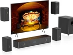 Wooden 5.1.2 Sound Bars, 4 Surround Speakers Wired, Virtual Syste. Fixed Price $161.99.