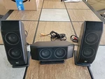 Logitech Surround Sound Wall Speakers Eagle Stand Set Of Three. Fixed Price $22.00.