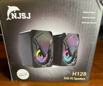 Njsj H128 Dynamic Rgb Desktop Speaker 3.5MM Aux-in Connection. Fixed Price $31.99.