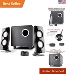 CA-3610 2.1 Multimedia Speaker System With Subwoofer, Perfect Computer Speake.... Fixed Price $92.79.