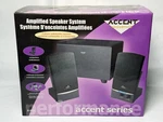 Accent Acoustics S-3006 3-PIECE Amplified Speaker System Brand New. Fixed Price $28.75.