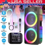 Dual 15" Led Party Bluetooth Speaker With Wireless Mic, Fm & Wavesync For. Fixed Price $313.35.