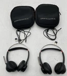 Lot Of 2 Plantronics Voyager Headset BT600 With Usb Cable, Dongle, And Case. Fixed Price $69.99.