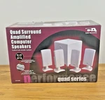 Cyber Acoustics CA-4100 5 Piece Quad Surround Amplified Computer Speaker Sys Nib. Fixed Price $85.00.