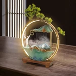 Modern Indoor Water Fountain With Led Light 13.8*5.5*15IN For Table Top Desk. Fixed Price $76.70.