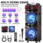 9000W Bluetooth Speaker Dual 10" Subwoofer Heavy Bass Sound System Party & Mic. Fixed Price $179.99.