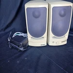 Vtg Jensen JMP-33 Bookshelf Speakers + Power Adapter, 3.5MM Aux Parts Or Repair. Fixed Price $10.00.