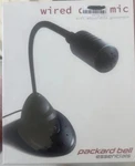 Packard Bell Essentials Wired Desk Mic 7.75" W/adjustable Gooseneck Plug Play. Fixed Price $10.00.