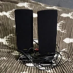 Insignia 2.0 Channel Wired Computer Speakers Black Silver 3.5MM Bass Adjustment. Fixed Price $8.46.