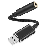 2PCS Black 20CM Usb To 3.5MM Jack Audio Adapter Tsv Headset. Fixed Price $10.23.