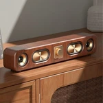 Retro Usb Bluetooth Computer Speaker Wooden Sound Bar W/ Dual Woofer For Desktop. Fixed Price $22.99.