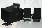 Accent Acoustics S-3006 3-PIECE Amplified Speaker System Used Works. Fixed Price $18.00.