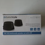 Sanyun SW-102 Usb Computer Speaker Set Deep Bass Multimedia Stereo W/ Led Black. Fixed Price $10.50.
