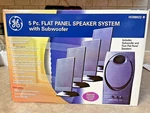 Ge 5 Piece Flat Panel Speaker System Sub Woofer & Surround Sound HO98023. Fixed Price $69.99.