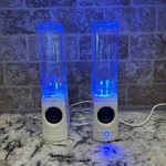 Sound Soul White Dancing Water Speakers. Fixed Price $20.00.