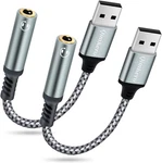 (2-PACK) Qimkero External Stereo Sound Card, Usb-a To 3.5MM Trrs 4-POLE Female,. Fixed Price $17.99.