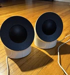 Pair Of Lacie By Neil Poulton White Usb-powered Portable Satellite Speakers. Fixed Price $19.00.