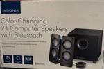 Insignia Color-changing 2.1 Computer Speakers With Bluetooth Black NS-5004BT. Fixed Price $60.00.