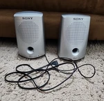 Sony SRS-P7 Speaker System Silver Wired Stereo Passive Swanky Barn 4"H X 3"W. Fixed Price $17.95.