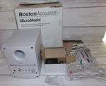 Pair Boston Acoustics Micromedia Speakers W/ Subwoofer And Wires. Fixed Price $70.00.
