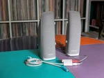 Polk Audio Computer Speakers Gray Desktop Pair Wired With Sub Adapter. Fixed Price $29.99.