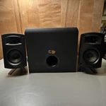 Klipsch Promedia 2.1 Not Tested/ Preamp Input Cable With Speakers And Wires. Fixed Price $50.00.