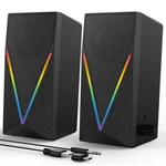 Computer Speakers, Desktop Pc With 6 Colorful Rgb Lights, Headphone .... Fixed Price $22.51.