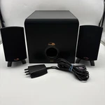 Klipsch P/n 09050281210 2.1 Subwoofer Speakers & Controller Tested Working. Fixed Price $140.00.