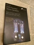 Xcellon Usb Powered Stereo Speakers System With Dancing Liquid Light Show. Fixed Price $35.00.
