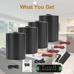 Herdio Pack 4" Stereo Bluetooth Speakers 400W In/outdoor Waterproof Wall Mount. Fixed Price $136.99.