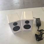 Audioengine 2+ Premium Powered Desktop Speakers White Cable. Fixed Price $90.00.