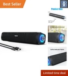 Led-illuminated Usb Soundbar With 3.5MM Aux For Multimedia On Desktops & Laptops. Fixed Price $28.99.