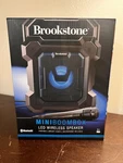 Brookstone Mini Boombox Portable Led Wireless Speaker W/microphone. Fixed Price $16.99.